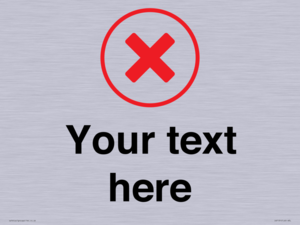 Custom plain background, red cross in a circle sign